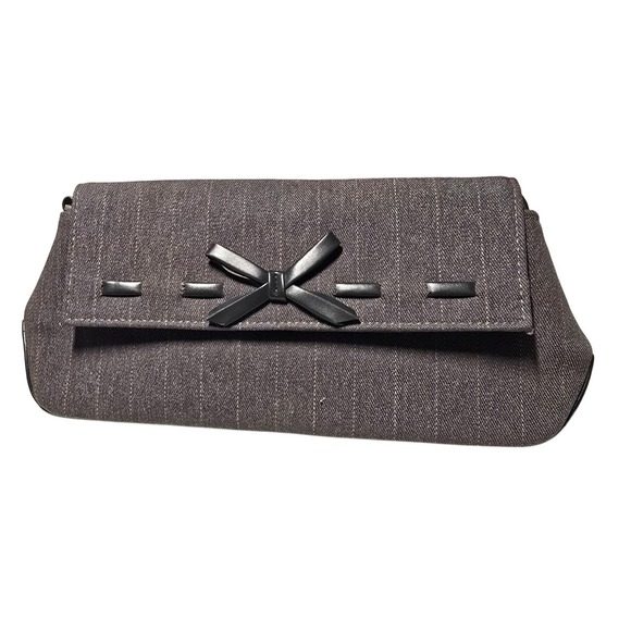 Reaction Kenneth Cole Handbags - Reaction Kenneth Cole Small Gray Denim Foldover Clutch Shoulder‎ Bag